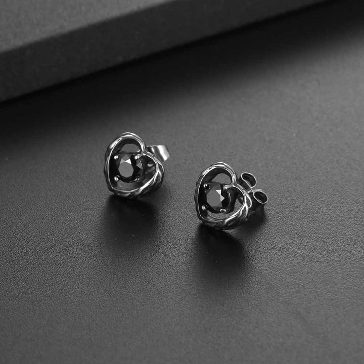 Heart Shaped Earrings | Stainless Steel Punk Jewelry | Demonmirror-2