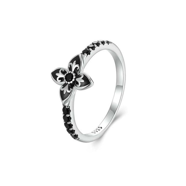 vintage flower ring sterling silver gothic jewelry