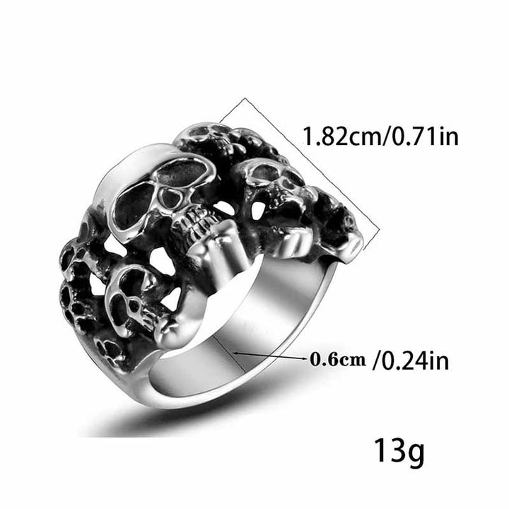 Skull Rings for Men | Gothic Style Stainless Steel by Demonmirror-6