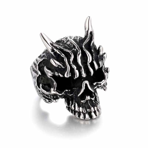 Men's Skull Rings | Personalized Rock Stainless Steel by Demonmirror