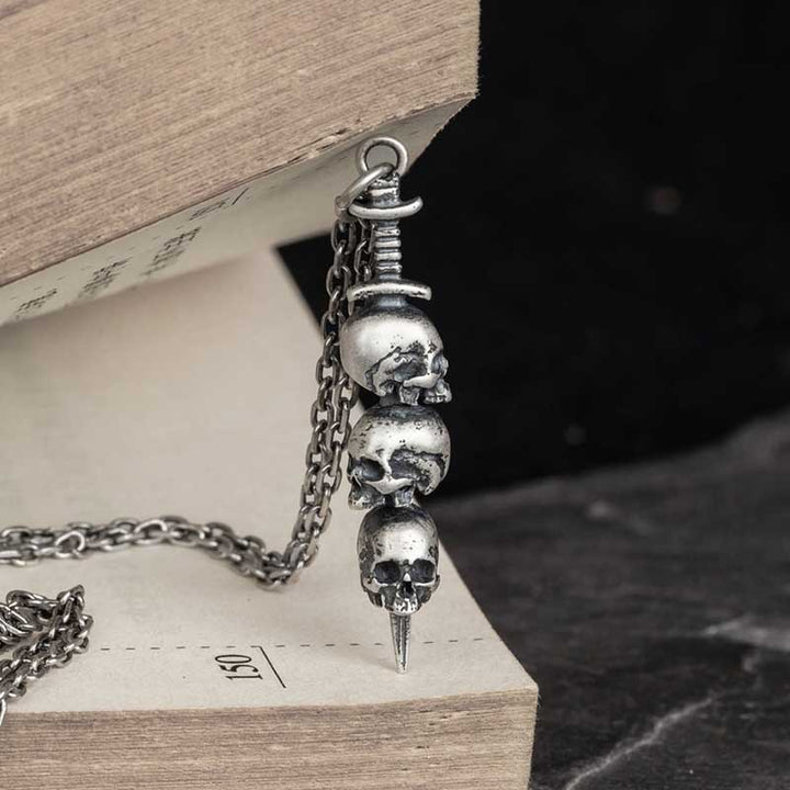 Skull Necklace | Gothic 925 Sterling Silver by Demonmirror-2