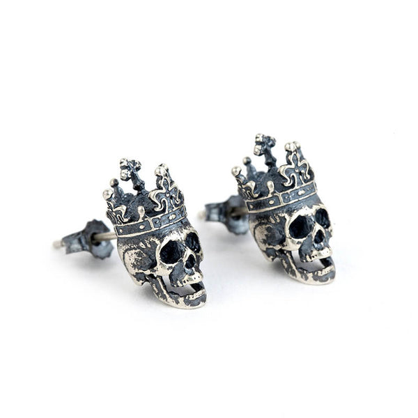 Earrings with Skulls | Gothic 925 Silver by Demonmirror