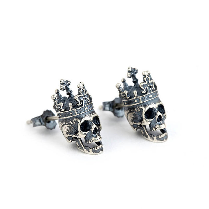 Earrings with Skulls | Gothic 925 Silver by Demonmirror