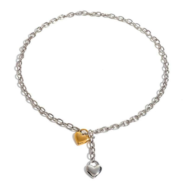 Gold Heart Necklace | Stainless Steel for Women by Demonmirror