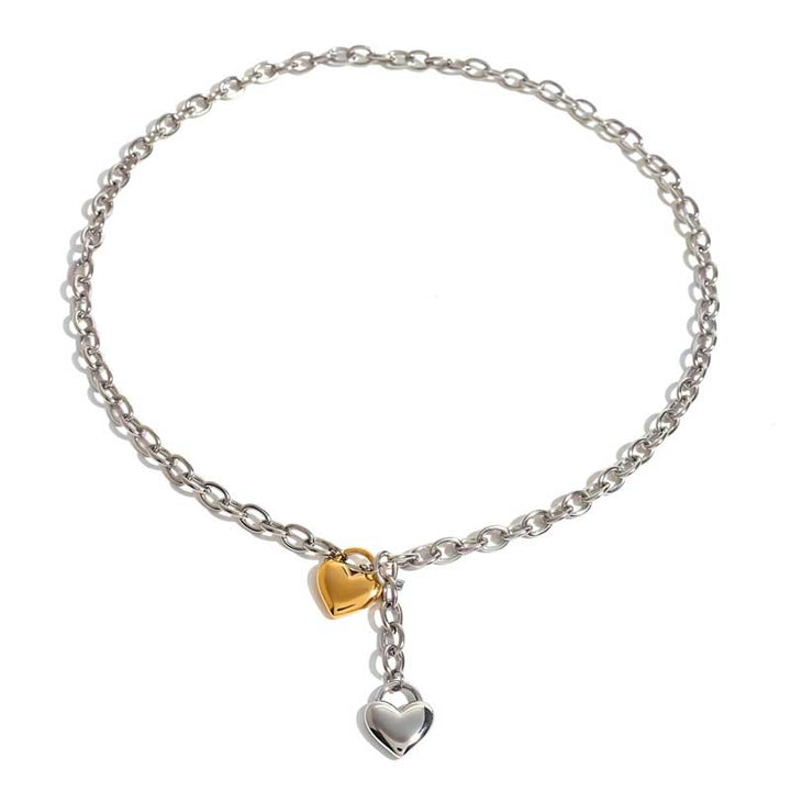 Gold Heart Necklace | Stainless Steel for Women by Demonmirror