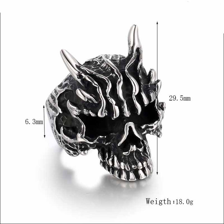 Men's Skull Rings | Personalized Rock Stainless Steel by Demonmirror-5