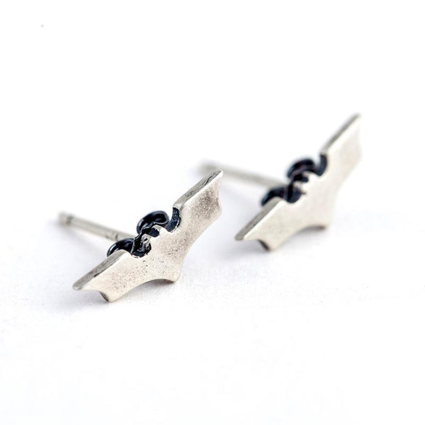 Bat Stud Earrings | 925 Silver Gothic  by Demonmirror