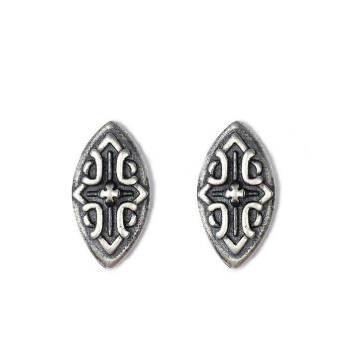 Gothic oval stud earrings in 925 sterling silver jewelry