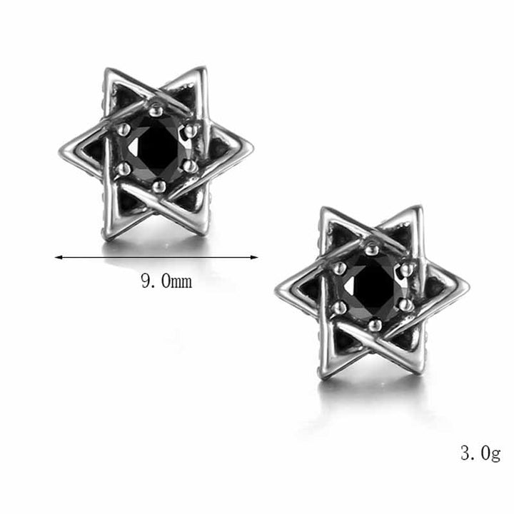 Stainless Steel Star Earrings - Demonmirror Punk Jewelry Collection-5