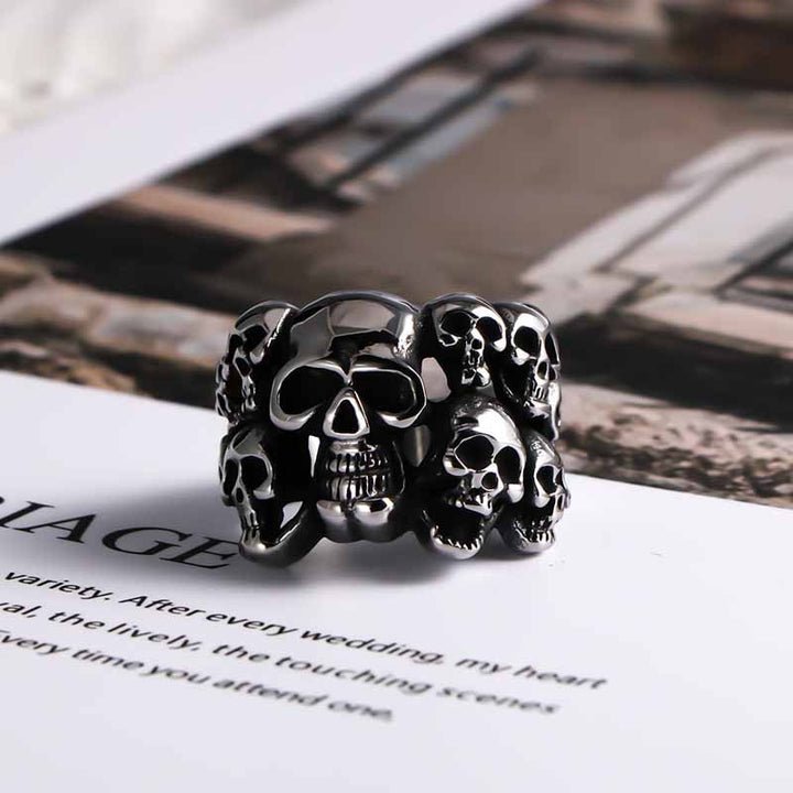 Skull Rings for Men | Gothic Style Stainless Steel by Demonmirror-2