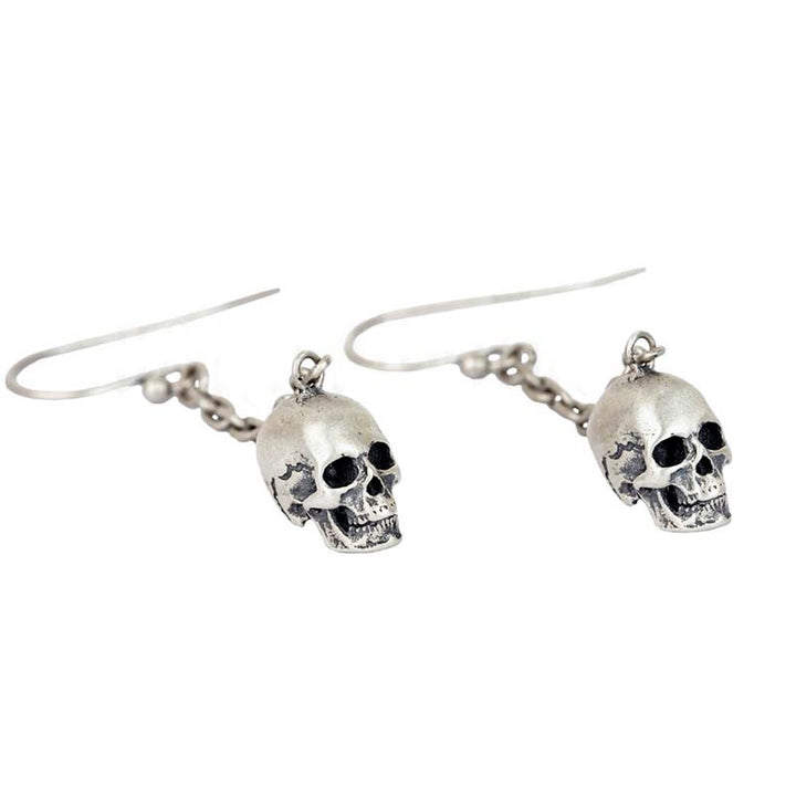 Sterling silver skull earrings with pendant design-5