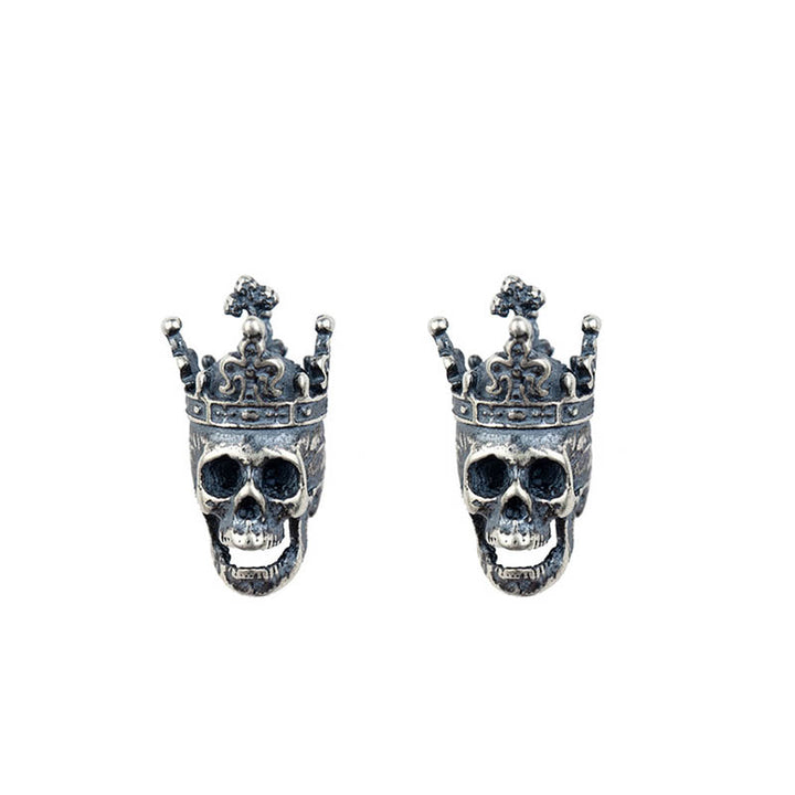 Earrings with Skulls | Gothic 925 Silver by Demonmirror-7