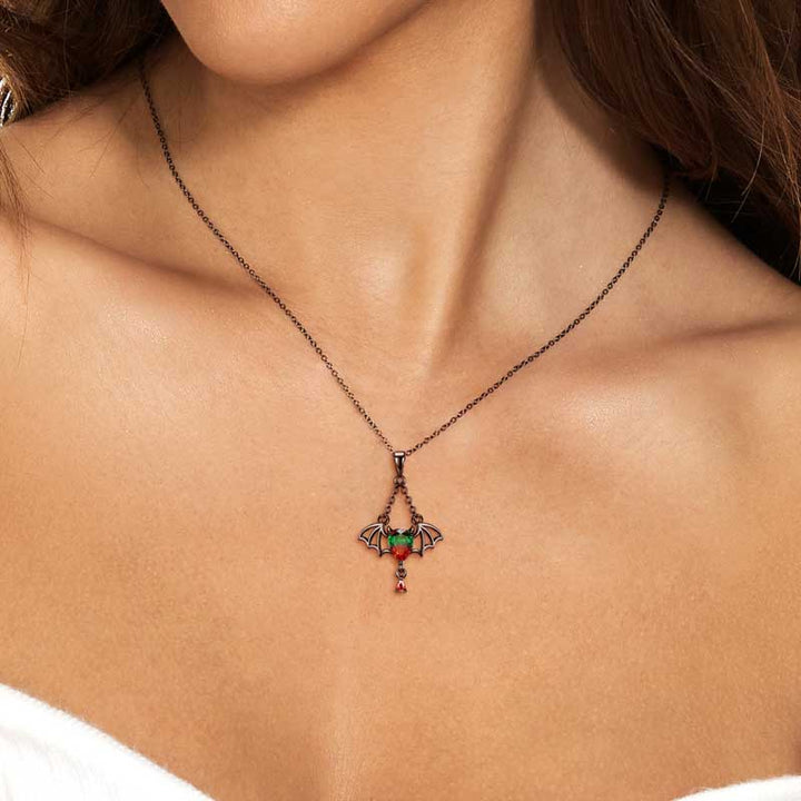 Bat Necklace in 925 Sterling Silver Gothic Style for Women by Demonmirror-2