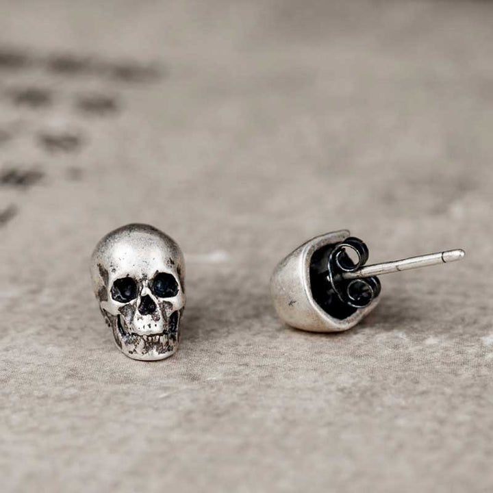 Silver Skull Earrings | Gothic Style for All by Demonmirror-4