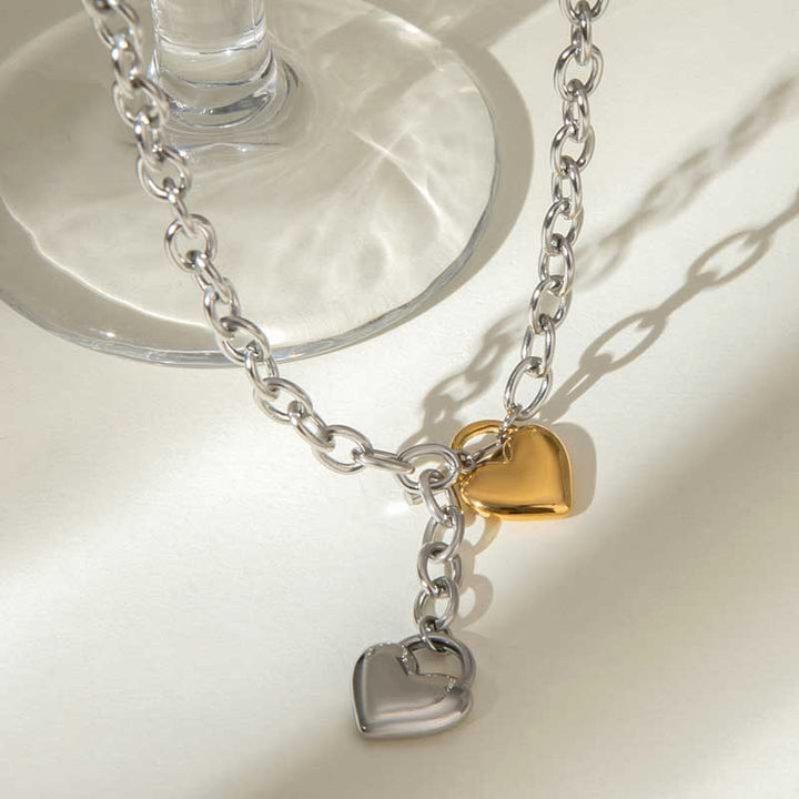 Gold Heart Necklace | Stainless Steel for Women by Demonmirror-2