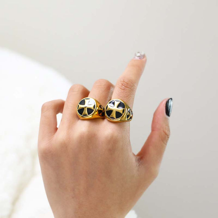Gold Cross Rings | Gothic Rings for Women by Demonmirror-2