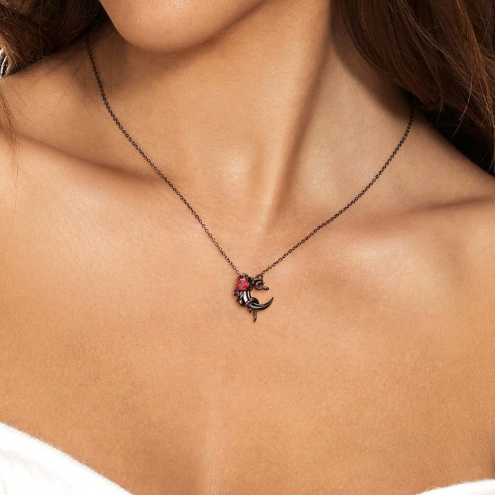 925 silver moon necklace|Gothic jewelry|Mirror of Demons-2