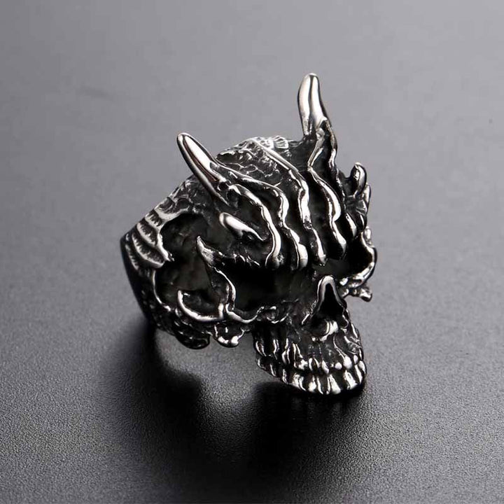 Men's Skull Rings | Personalized Rock Stainless Steel by Demonmirror-2