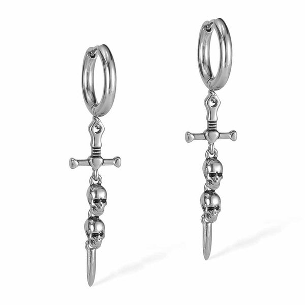 Stainless Steel Dagger Earrings - Demonmirror Gothic Collection