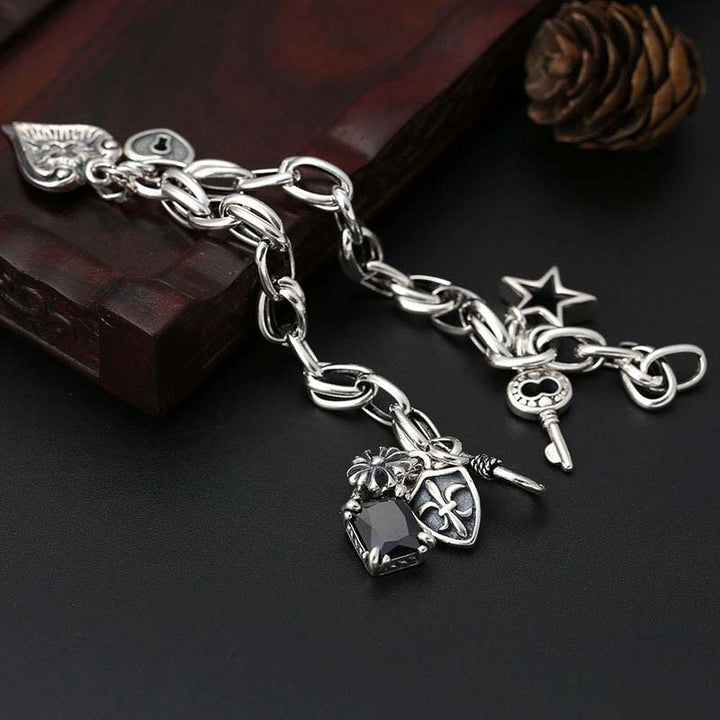 silver charm bracelets and charms stylish design-3