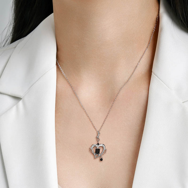ilver Heart Necklace | 925 Sterling Gothic Jewelry | Demonmirror-4
