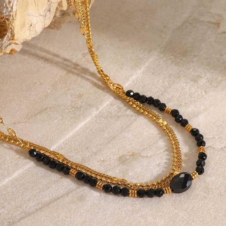 Black and Gold Necklace | Gothic Style for Women by Demonmirror-2