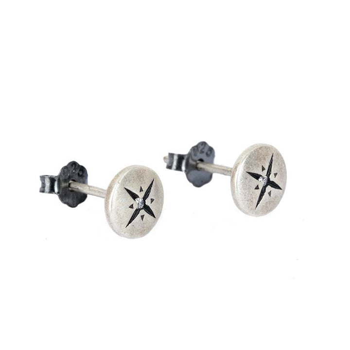Starburst stud earrings sterling silver gothic jewelry-2
