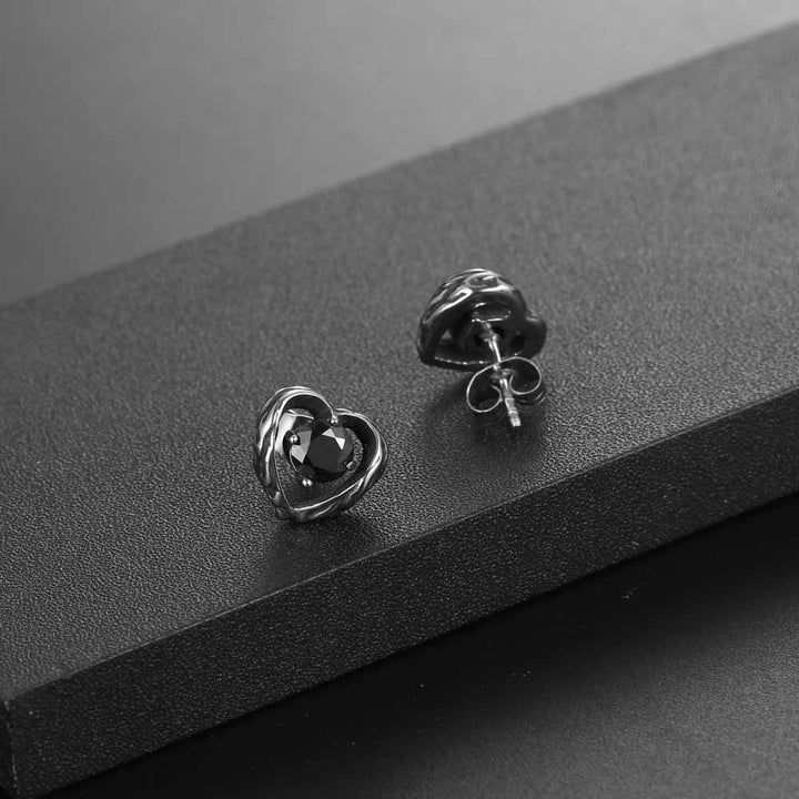 Heart Shaped Earrings | Stainless Steel Punk Jewelry | Demonmirror-4