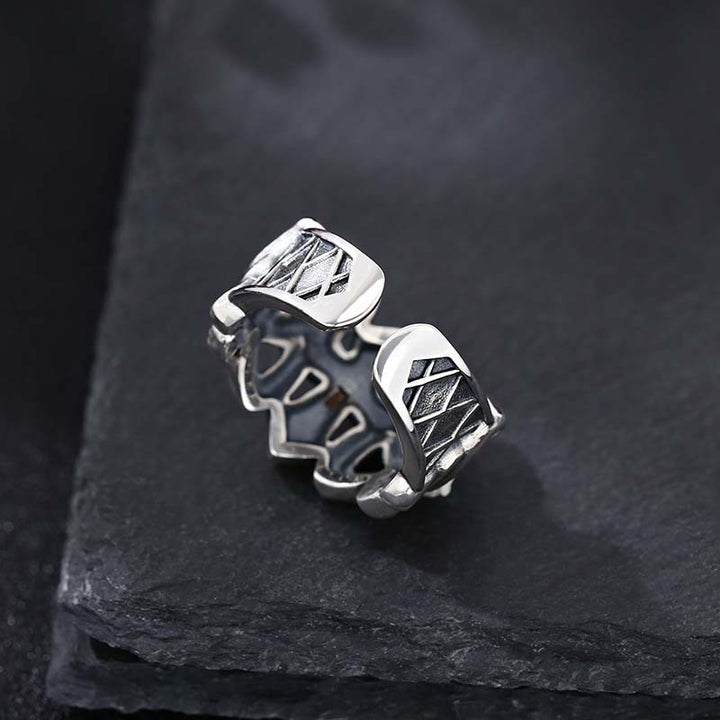gold cross ring men's sterling silver rings-5