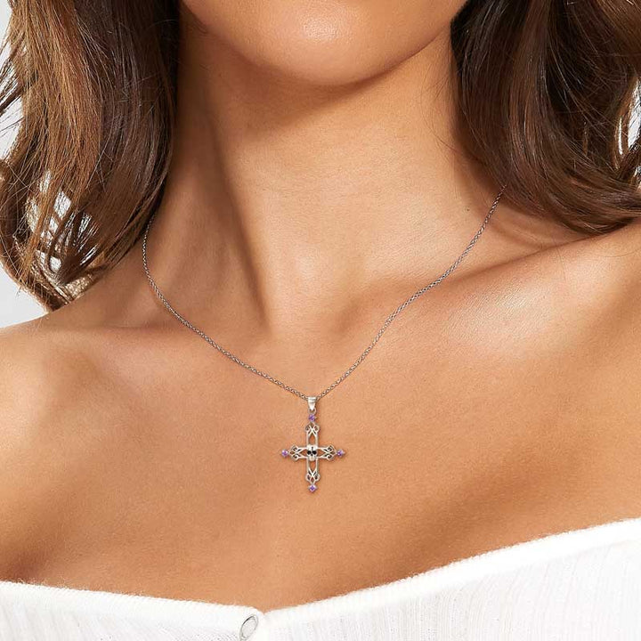Silver Cross Necklace in Sterling Silver by Demonmirror-3
