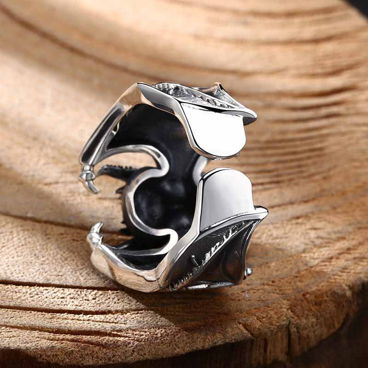 DemonMirror Men's Skull Sterling Silver Ring Jewelry-4