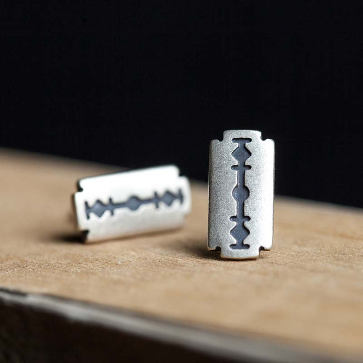 Razor Blade Earrings | 925 Silver Edge by Demonmirror-2