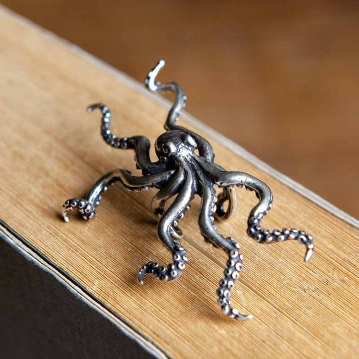 octopus jewelry silver gothic design-3