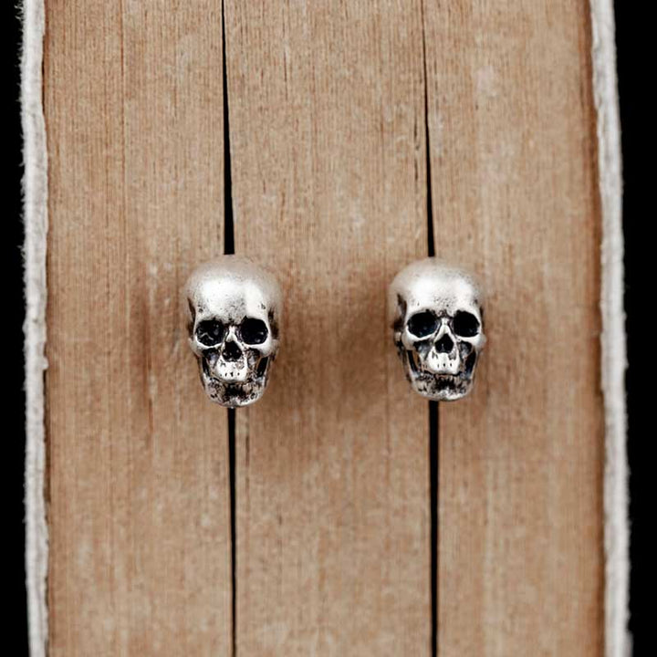 Silver Skull Earrings | Gothic Style for All by Demonmirror-2