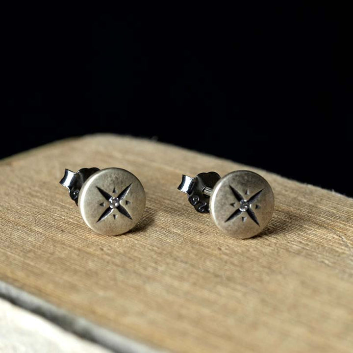 Starburst stud earrings sterling silver gothic jewelry-3