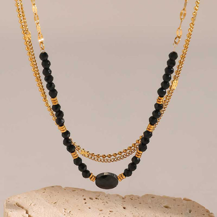 Black and Gold Necklace | Gothic Style for Women by Demonmirror-3