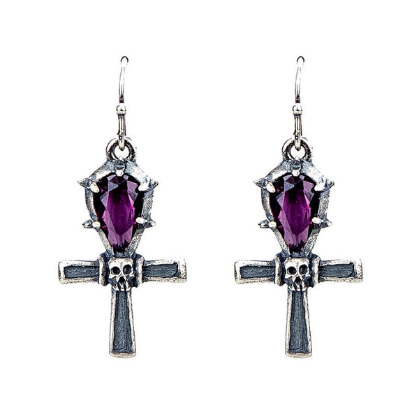Gothic amethyst earrings for women with dark elegance
