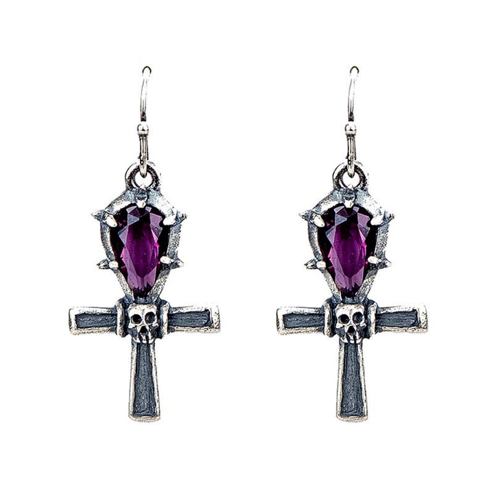 Gothic amethyst earrings for women with dark elegance
