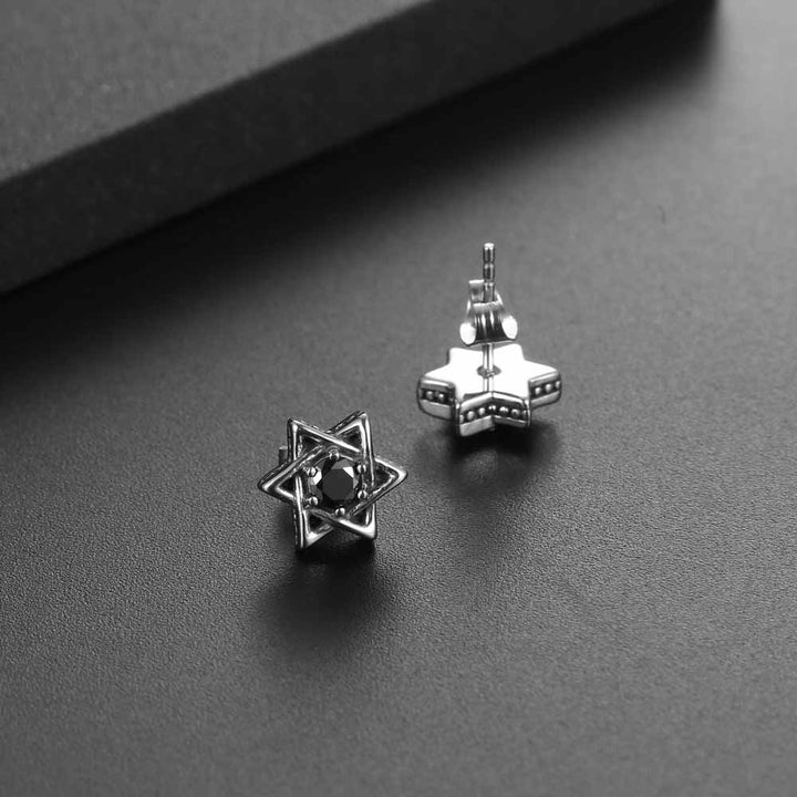 Stainless Steel Star Earrings - Demonmirror Punk Jewelry Collection-3