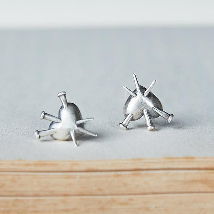 Punk Earrings | Sterling Silver Heart Earrings by Demonmirror-2