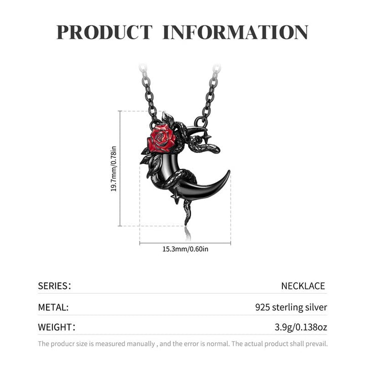 925 silver moon necklace|Gothic jewelry|Mirror of Demons-3