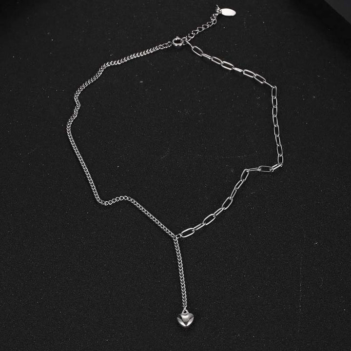 DemonMirror stainless steel heart necklace for women-2