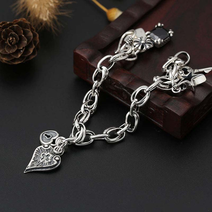silver charm bracelets and charms stylish design-4