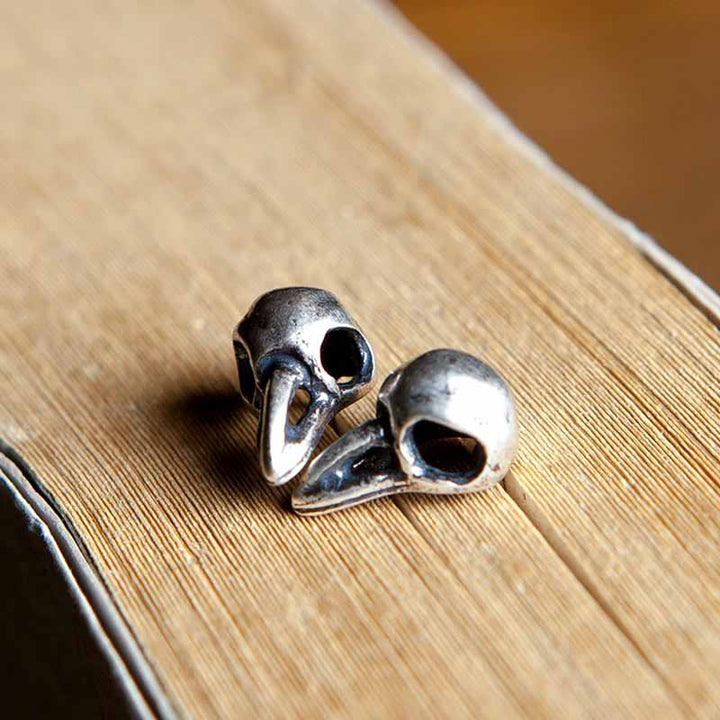 Raven Bone Earrings | 925 Silver Gothic Earrings | Demonmirror-2