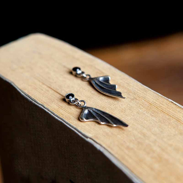 Bat Wing Earrings | 925 Sterling Silver Witch Earrings by Demonmirror-3
