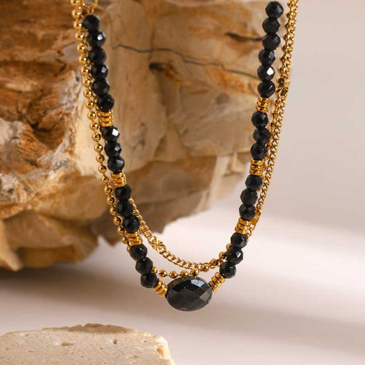 Black and Gold Necklace | Gothic Style for Women by Demonmirror-4