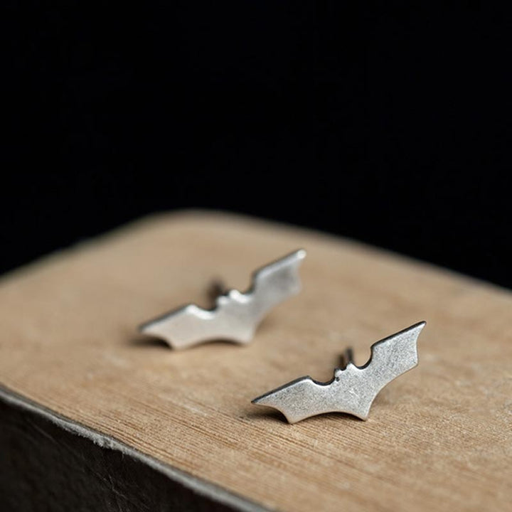 Bat Stud Earrings | 925 Silver Gothic  by Demonmirror-3