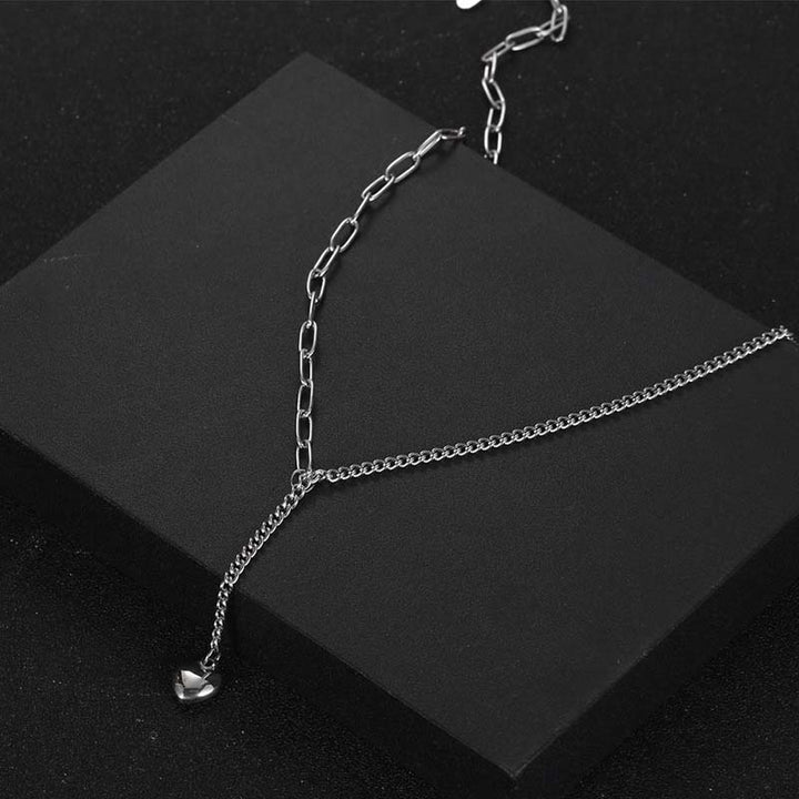 DemonMirror stainless steel heart necklace for women-3