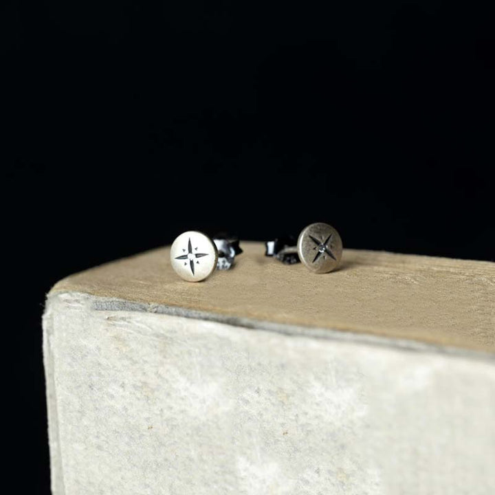 Starburst stud earrings sterling silver gothic jewelry-4