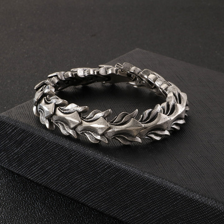 Dragon Bracelet in Men's Stainless Steel Punk Style by Demonmirror-3